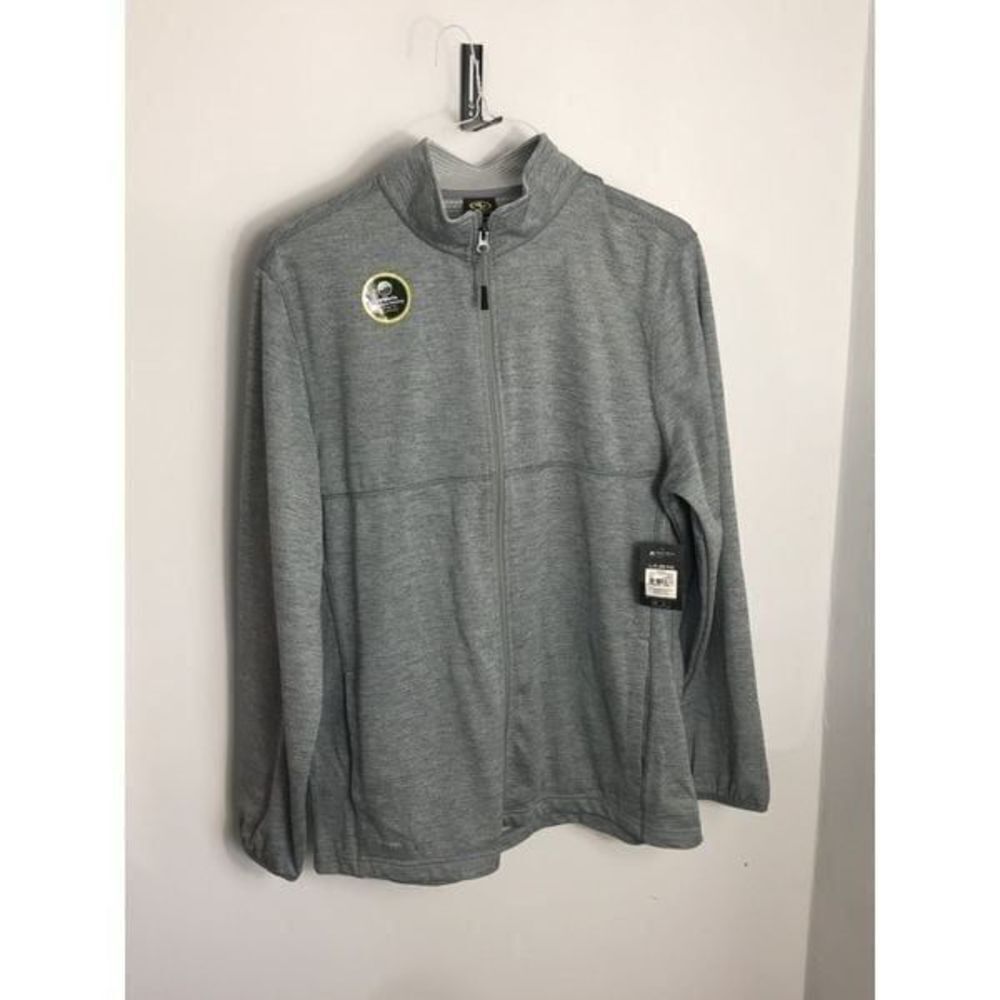 Athletica work sweat jacket with front zipper gray color size large…0551